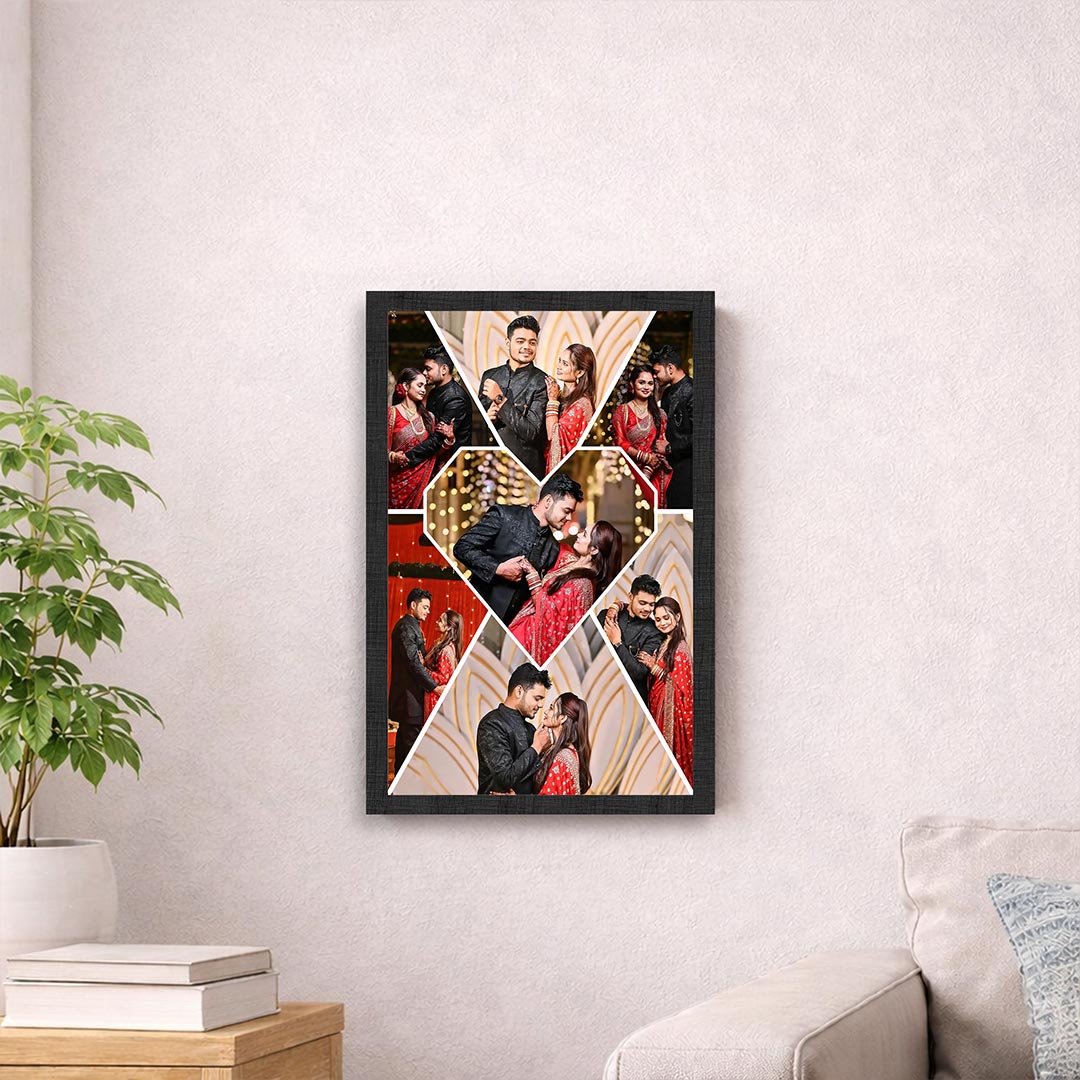 Personalized Couple Photo Collage Wall Frame | Custom Romantic Memory Picture Frame Gift Available in 8x12" to 24x36" | Love Craft Gifts™