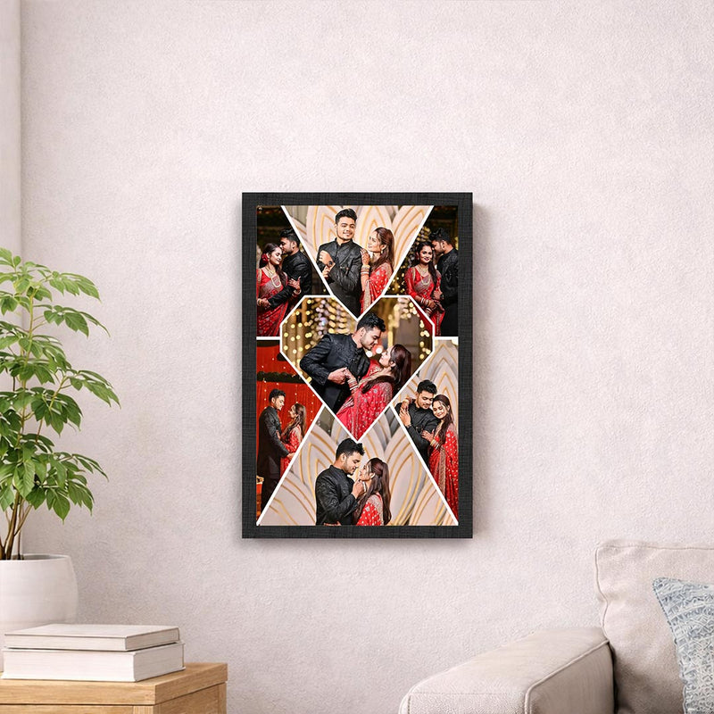 Personalized Couple Photo Collage Wall Frame | Custom Romantic Memory Picture Frame Gift Available in 8x12" to 24x36" | Love Craft Gifts™
