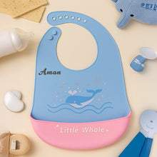 Personalized Silicone Baby Bib-Blue