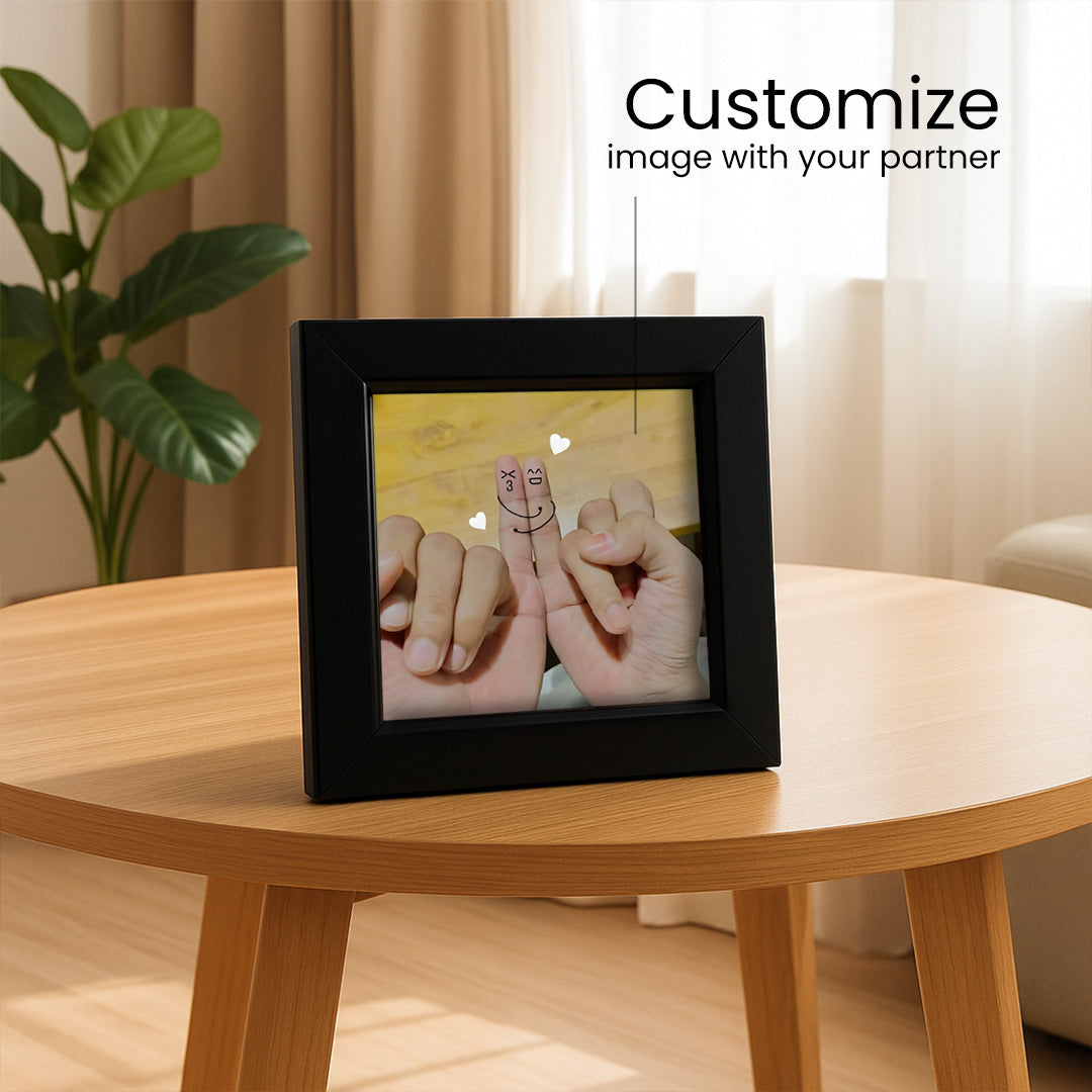Personalized Couple Photo Frame – 4x4 Inch Square | Love Craft Gifts