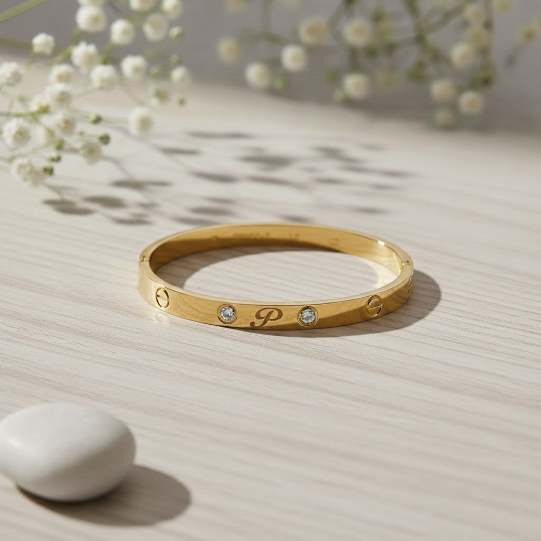 Personalized Initial Gold Bracelet for Women | Love Craft Gifts