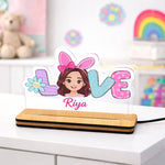 Personalized Cartoon Name LED Lamp for Kids (5×7 Inch) | Love Craft Gifts