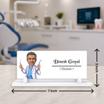 Personalized Acrylic Dentist Desk Name Plate | Custom Dental Clinic Table Name Sign Gift for Dentists & Professionals - 7x3" | Love Craft Gifts™