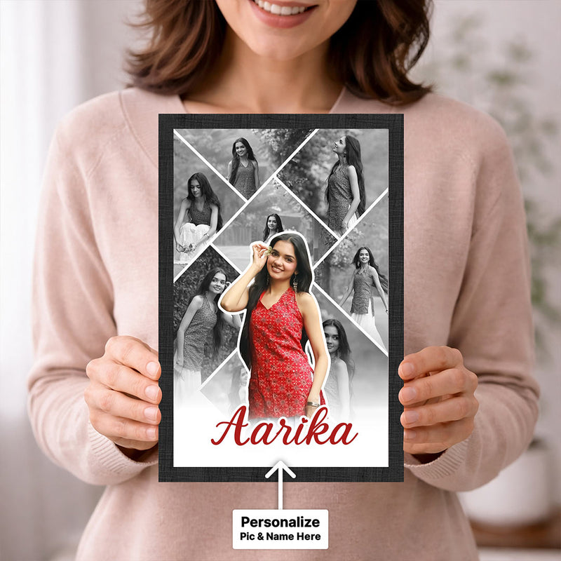 Personalized Photo Collage Wall Frame with Custom Name | Aesthetic Memory Picture Frame Gift Available in 8x12" to 24x36" | Love Craft Gifts™