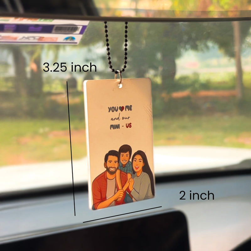 Family Portrait Car Hanger – 3.25×2 inch | Love Craft Gifts