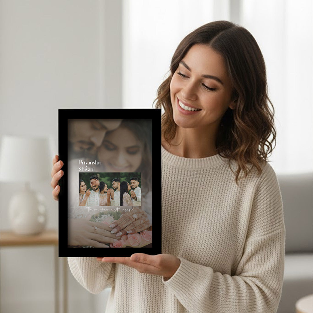 Personalized Engagement Memory Frame for Couples | Love Craft Gifts