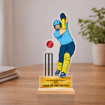 Personalized Cricket Trophy Award 4x9" | Custom Man of the Match Gift | Love Craft Gifts™
