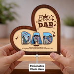 Personalized Best Dad Wooden Table Top Frame | Custom Father’s Day Photo Keepsake Gift for Dad 6x6" | Love Craft Gifts™