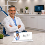 Personalized Acrylic Dentist Desk Name Plate | Custom Dental Clinic Table Name Sign Gift for Dentists & Professionals - 7x3" | Love Craft Gifts™