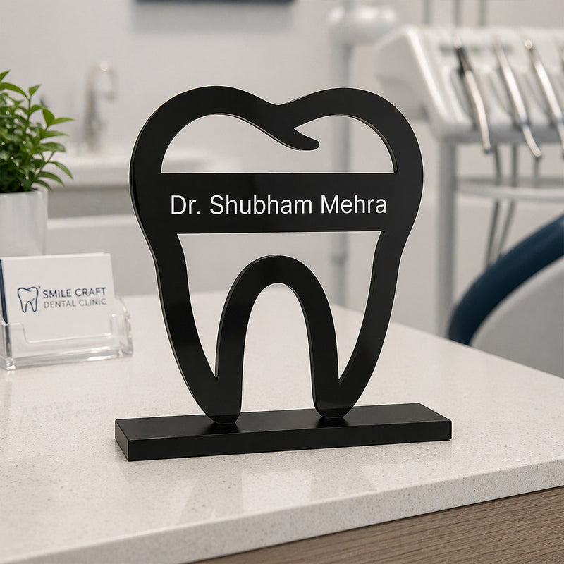 Personalized Dentist Name Plate 3.5x4" | Custom Dental Clinic Desk Decor | Love Craft Gifts™