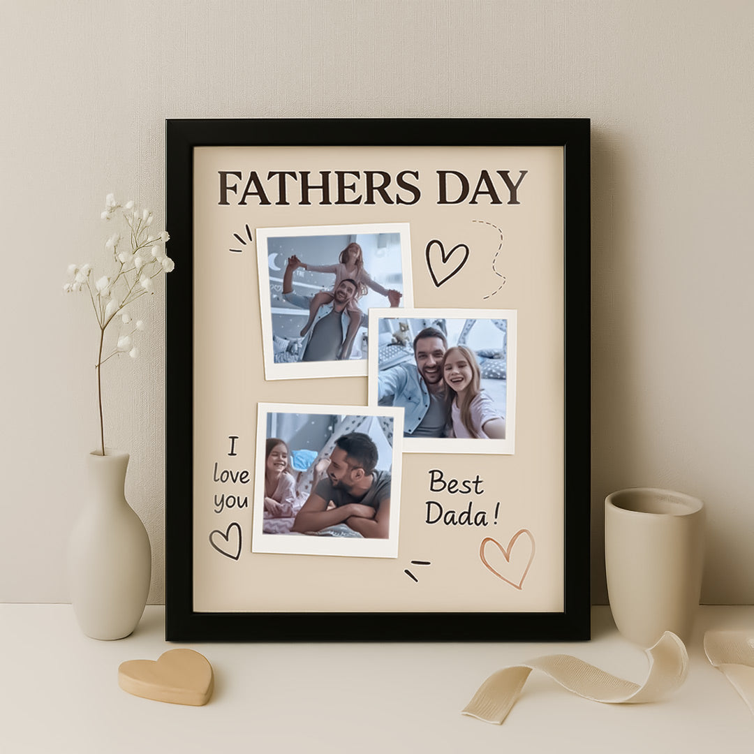Personalized "Best Dada" Father’s Day Photo Frame – 3 Photo Collage with Message | Love Craft Gifts