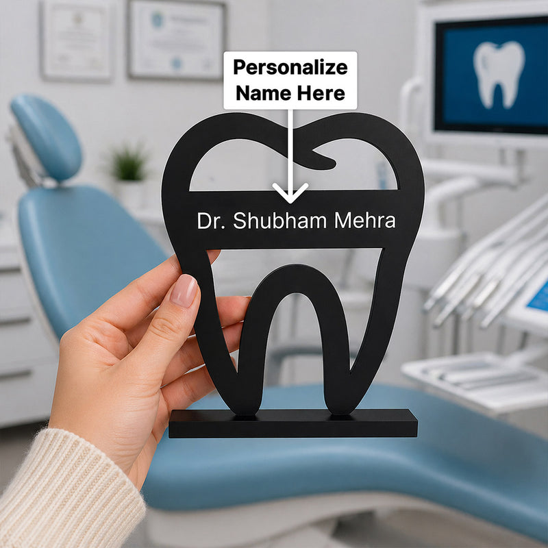 Personalized Dentist Name Plate 3.5x4" | Custom Dental Clinic Desk Decor | Love Craft Gifts™