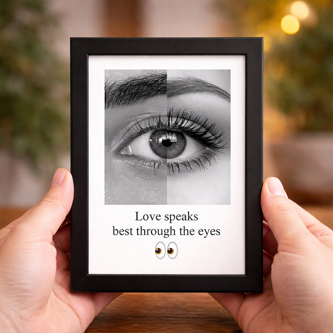 Personalized Eye Photo Frame – Custom Love Quote Mini Frame (6×4 Inch) | Love Craft Gifts