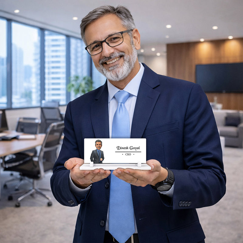 Personalized Acrylic CEO Desk Name Plate | Custom Office Table Name Sign Gift for Professionals & Business Leaders - 7x3" | Love Craft Gifts™