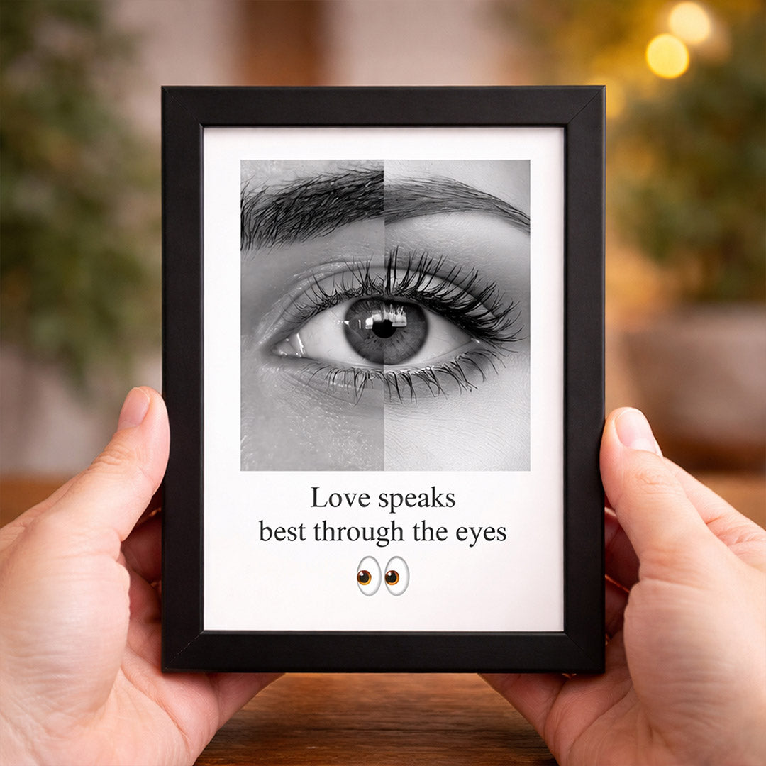 Personalized Eye Photo Frame – Custom Love Quote Mini Frame (6×4 Inch) | Love Craft Gifts