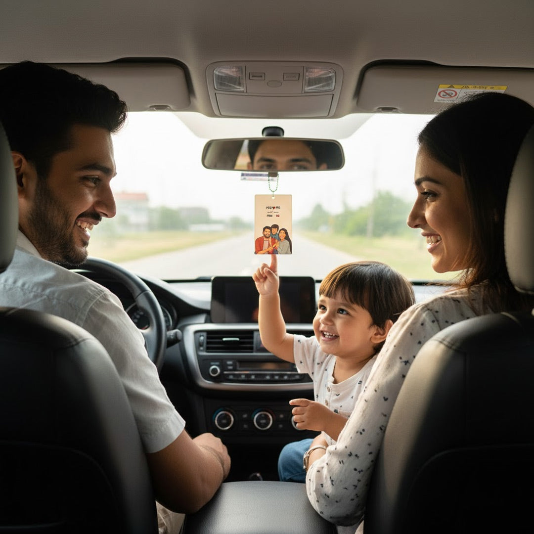 Family Portrait Car Hanger – 3.25×2 inch | Love Craft Gifts