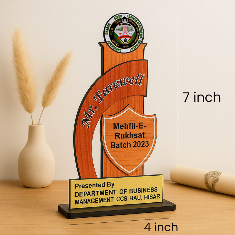 Customized Farewell Trophy