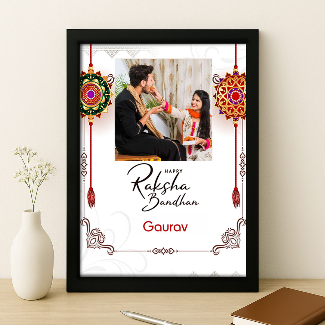 Custom Raksha Bandhan Frame with Name & Photo – Festive Gift for Brother |  Love Craft Gifts