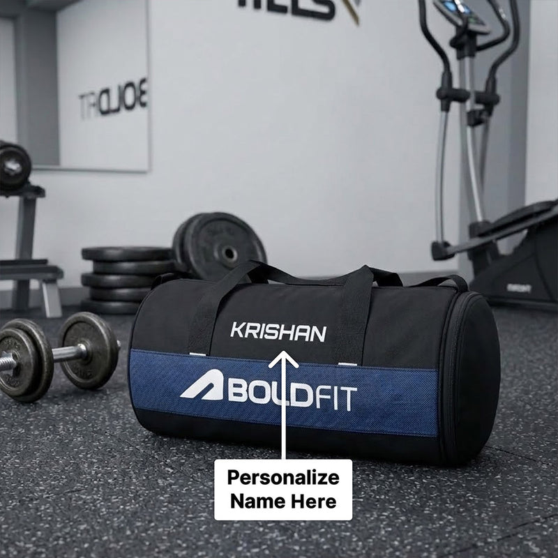 Personalized Boldfit Gym Duffle Bag – Custom Name Sports Travel Bag with Shoe Compartment (20L) | Love Craft Gifts