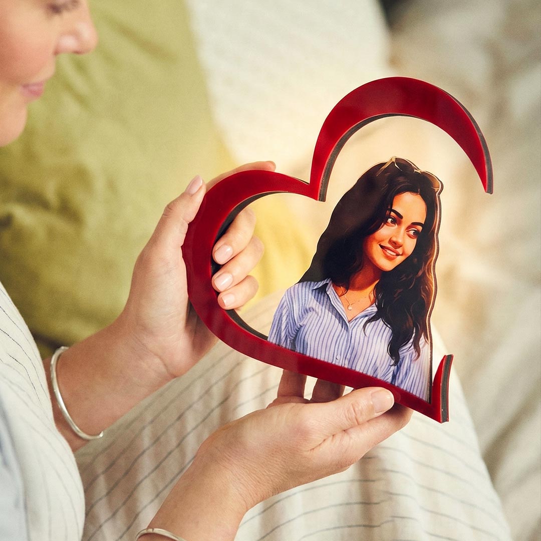 ❤️ Forever in My Heart – Personalized Acrylic Photo Frame (8.5×8.5 inch)