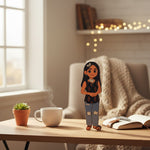 Personalized Illustrated Art Table Stand – 3×9" Custom Character Design | Love Craft Gifts