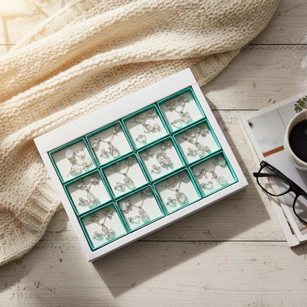 Personalized 12 Jewellery Set Gift Box with Name & Illustration | Love Craft Gifts