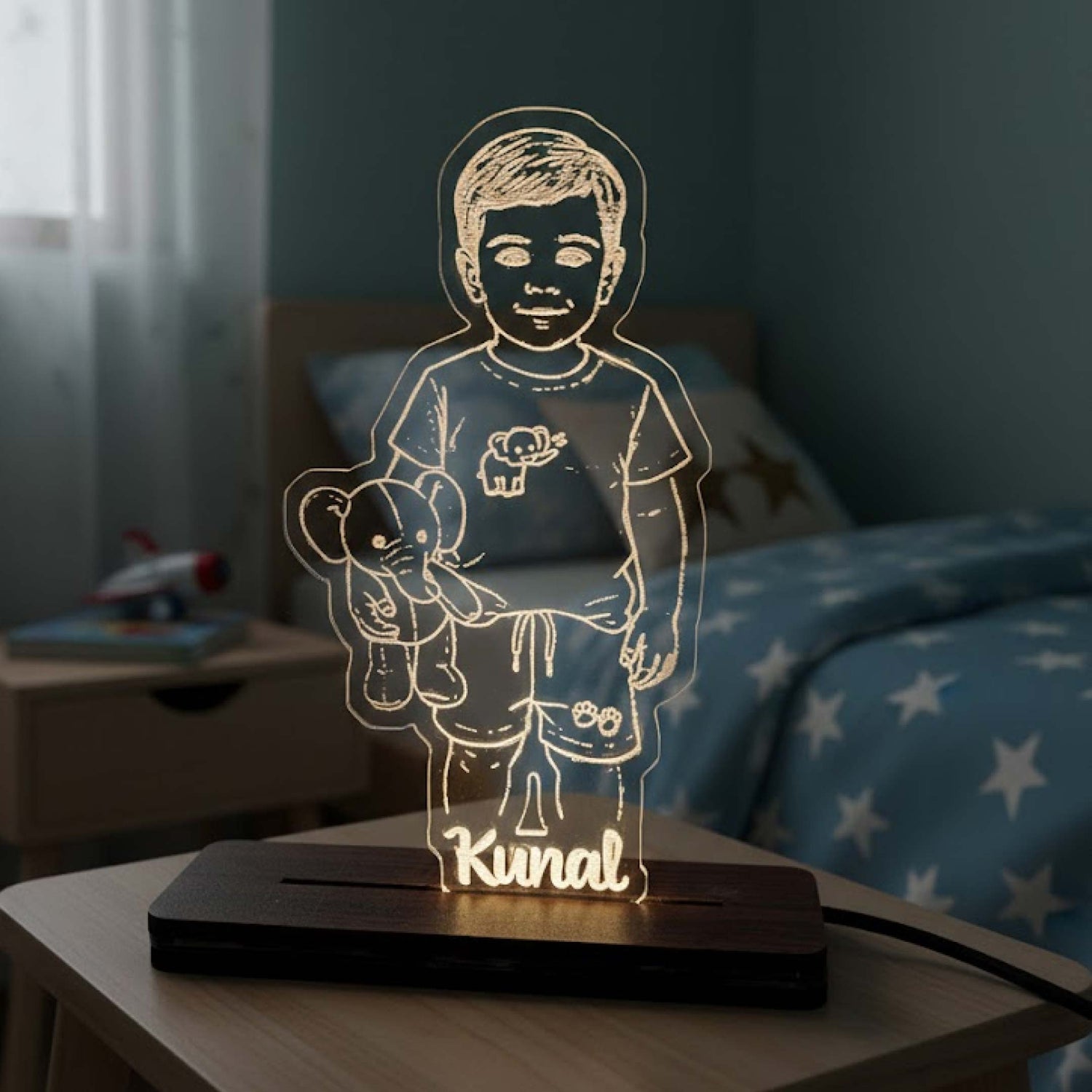 Personalized Kids Acrylic Name Lamp (4×7 Inch) | Love Craft Gifts