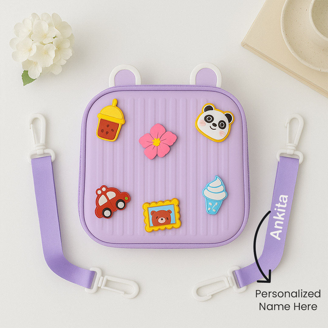 Personalized Kids Crossbody Bag – Cute Cartoon Charms & Custom Name Strap | Love Craft Gifts