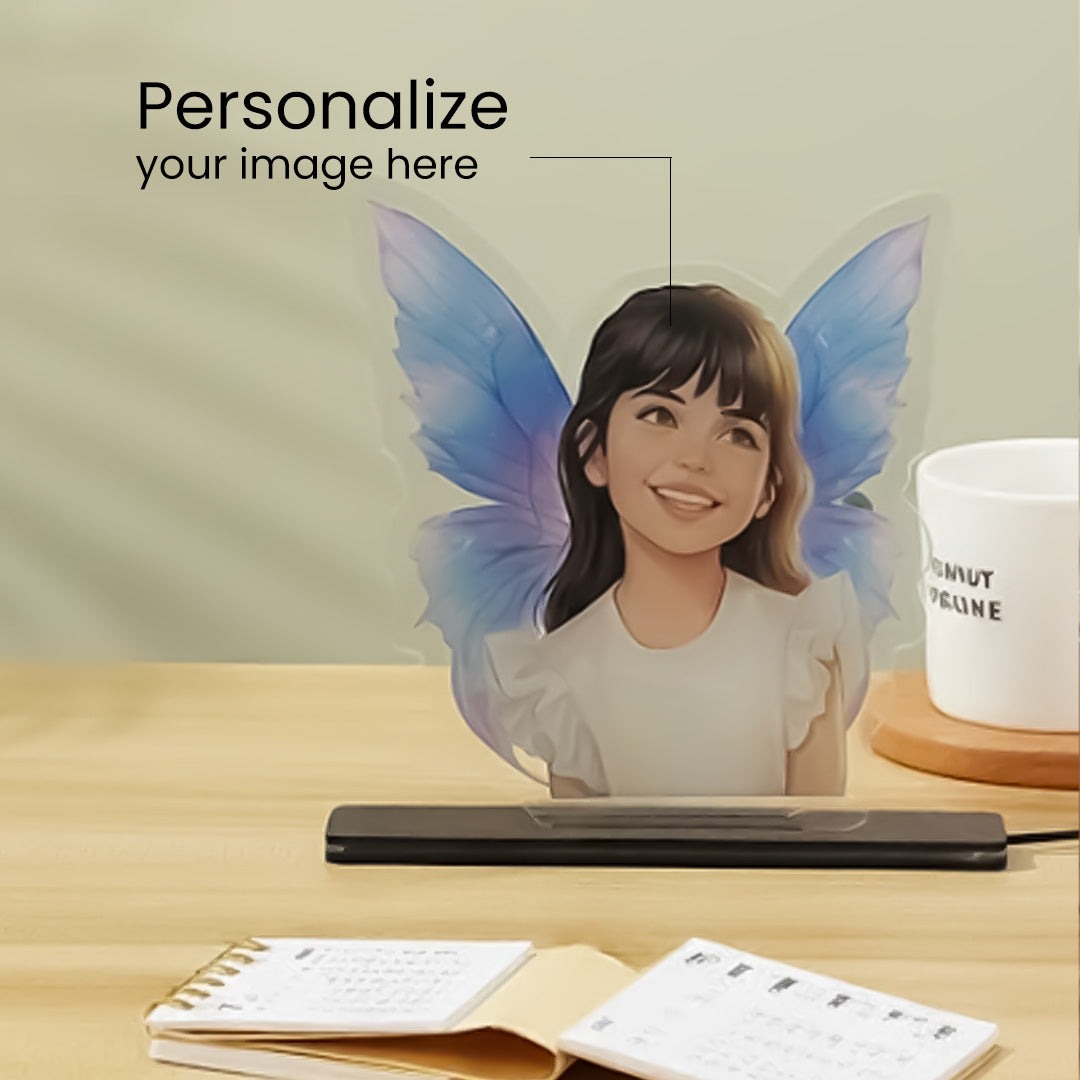 Fairy Glow – Personalized Kids Cartoon Acrylic LED Lamp | Love Craft Gifts