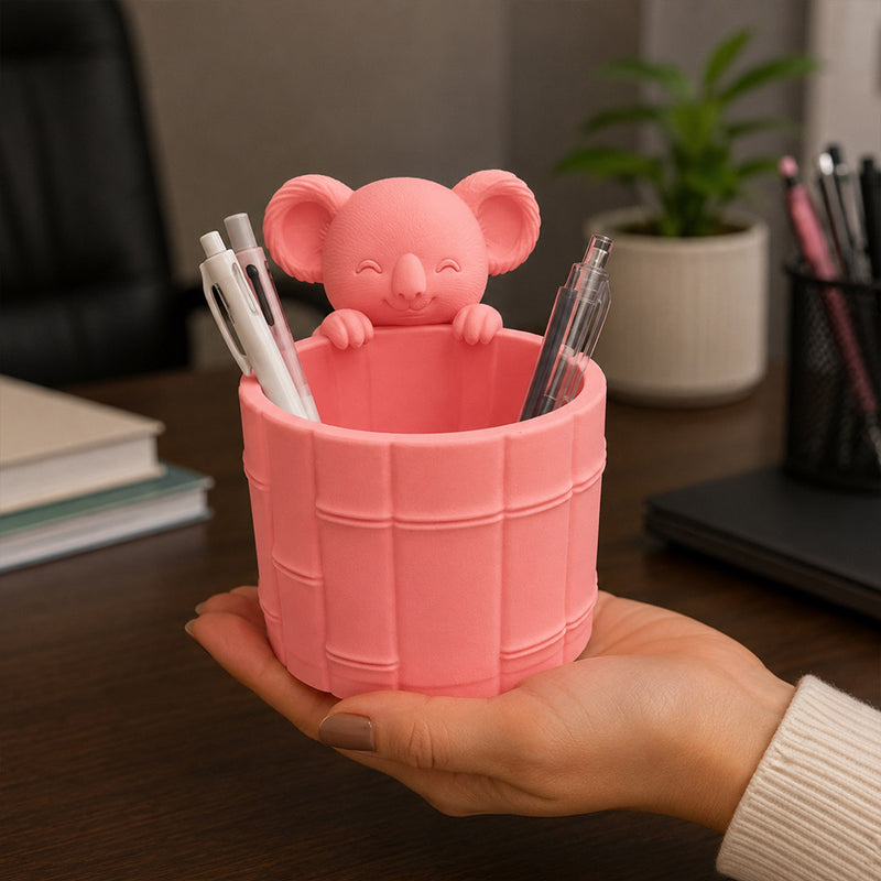Personalized Cute Koala Pen Stand with Custom Name | Adorable Desk Organizer Gift for Kids, Girls & Students | Cute Study Table Accessories & Stationery Holder | Love Craft Gifts™