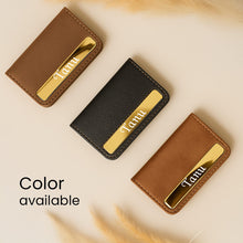 Premium Personalized Leather Business Card Holder