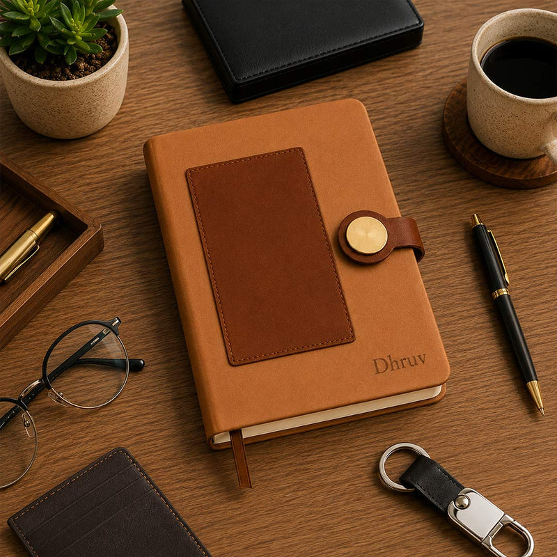 Personalized Leatherette Notebook with Custom Name Engraving | Premium A5 Journal Gift for Professionals, Students & Corporate Gifting - 5.8x8.3" | Love Craft Gifts™
