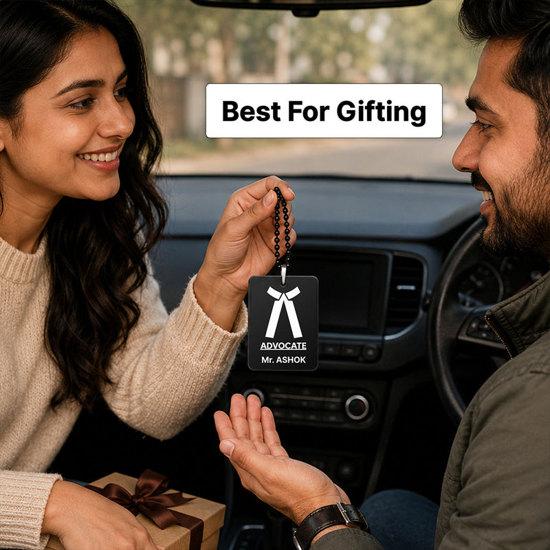 Personalized Advocate Car Hanging Ornament 3x2" | Custom Lawyer Name Rear View Mirror Accessory for Cars & Professional Gifts | Love Craft Gifts™
