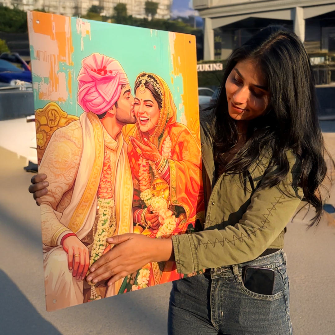 Customized Wedding Photo Acrylic Wall Frame – Premium Gloss Finish | Love Craft Gifts