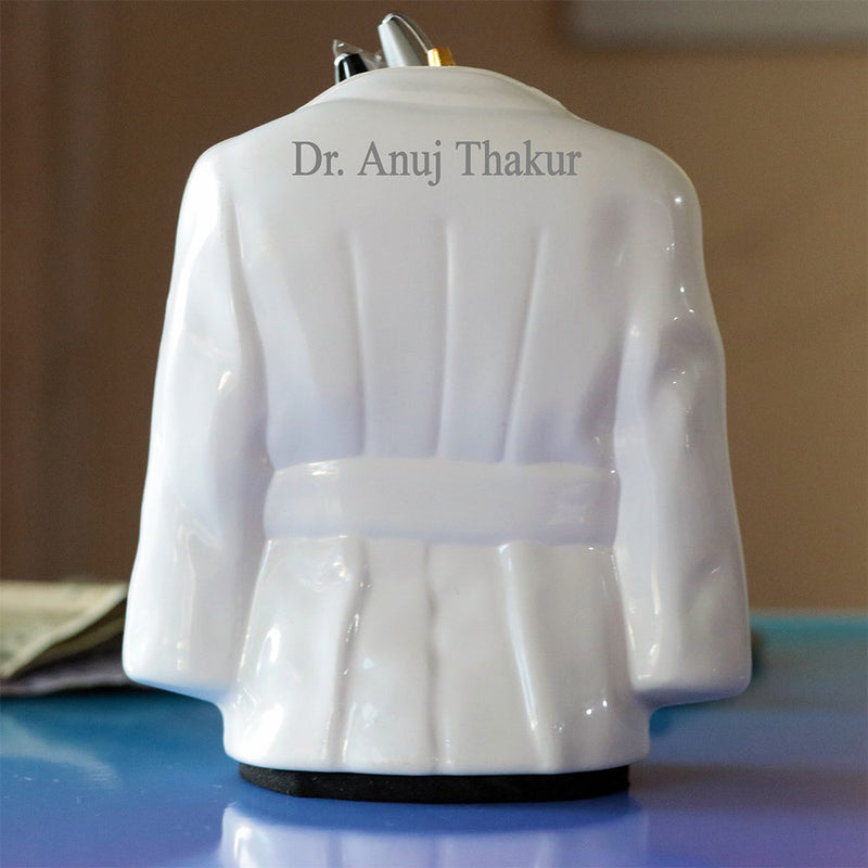 Personalized Doctor Coat Pen Stand with Name – Custom Medical Table Organizer Gift | Love Craft Gifts