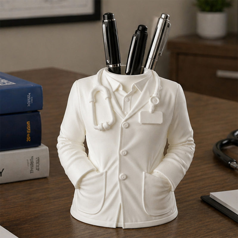 Personalized Medical Student Doctor Coat Pen Stand with Custom Name – Premium Desk Organizer Gift for MBBS Students (Standard Gift Size) | Love Craft Gifts™