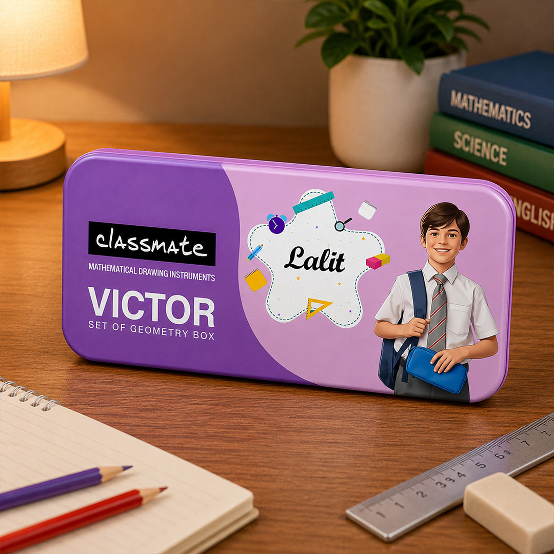 Personalized Classmate Victor Geometry Box with Name & Photo | Love Craft Gifts