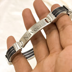 Black & Silver Personalized Name Bracelet for Men | Love Craft Gifts
