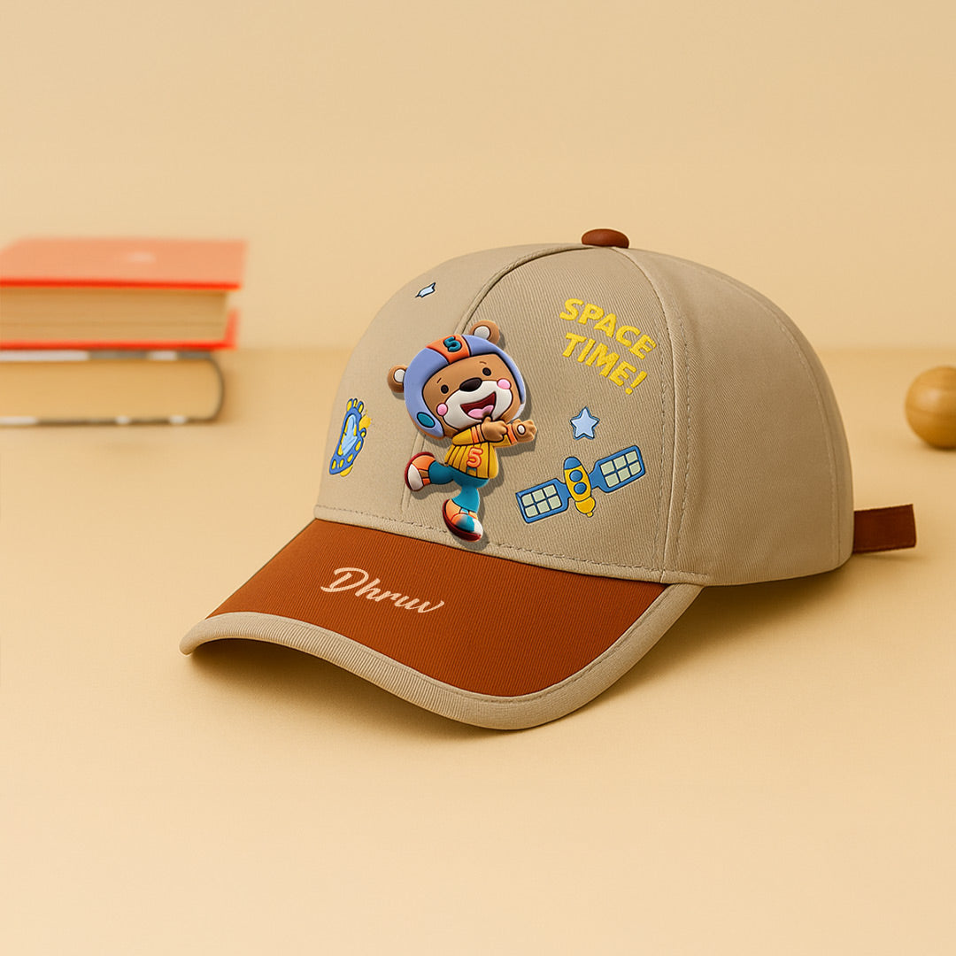 Custom Name Kids Cap with Frog Spinner – Playful Cartoon Hat for Toddlers | Love Craft Gifts