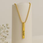 Custom Name Pendant Necklace – Personalized Vertical Bar Jewelry for Men & Women | Love Craft Gifts