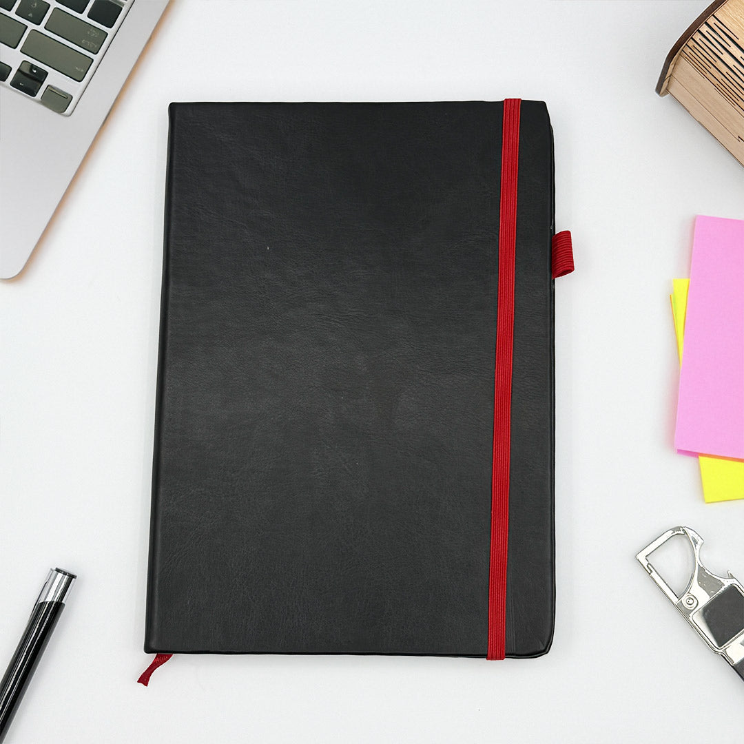 Personalized A5 PVC Hardcover Notebook with Custom Name | Elastic Closure Executive Journal Diary for Office, Study & Corporate Gifting | Love Craft Gifts™