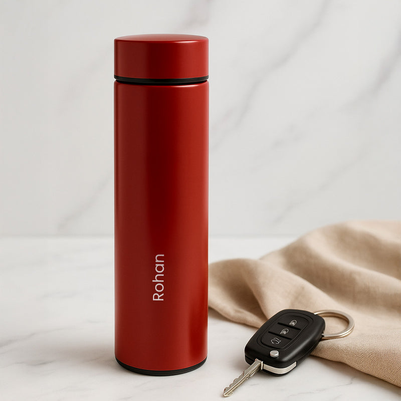 Luxury Personalized Gift Set – Orange Diary, Pen & Red Bottle with Custom Name | Love Craft Gifts