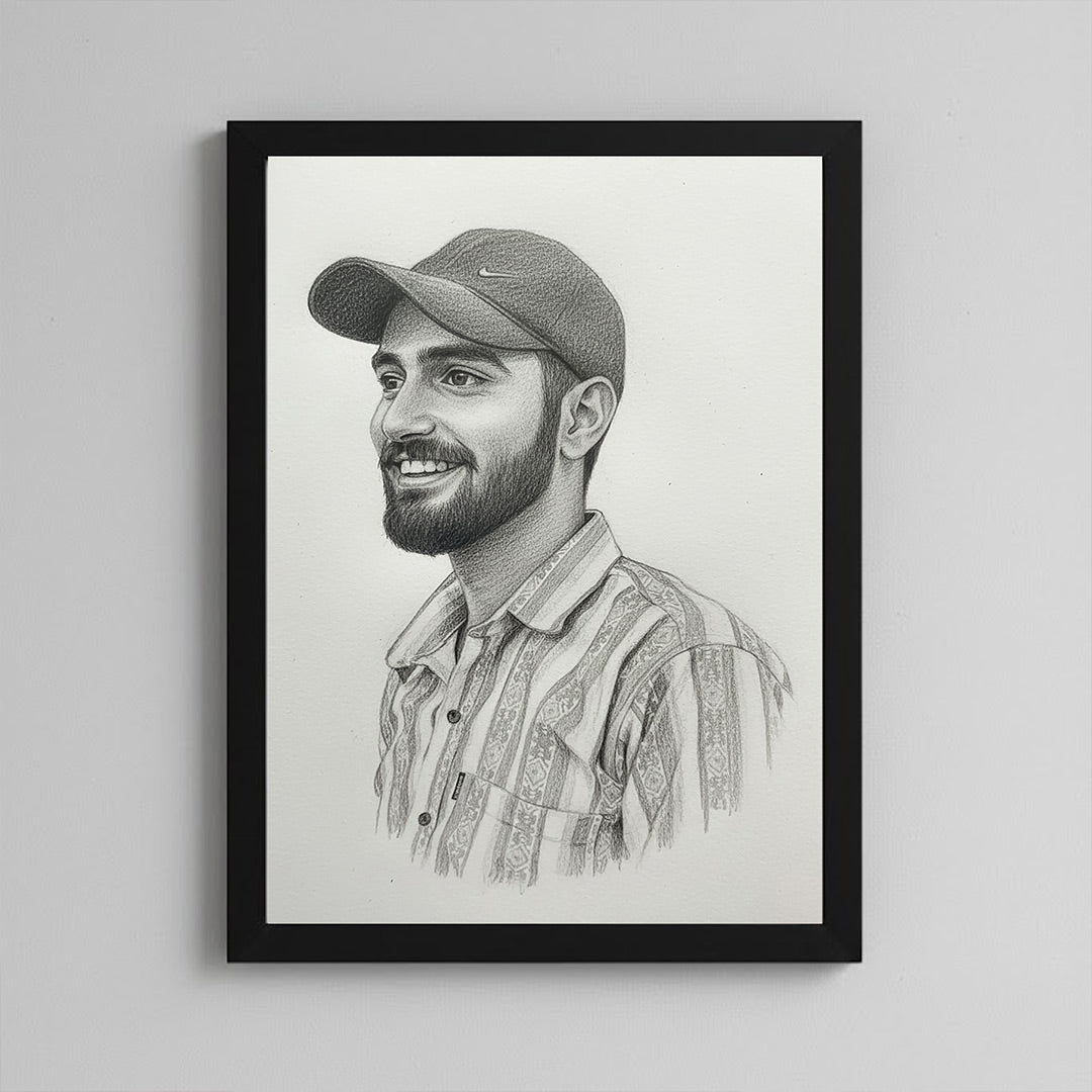Personalized Pencil Sketch Portrait Wall Frame | Love Craft Gifts