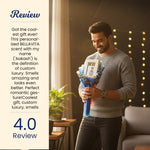 Customized Bellavita White Oud Perfume Bouquet | Personalized with Name & Cartoon Illustration