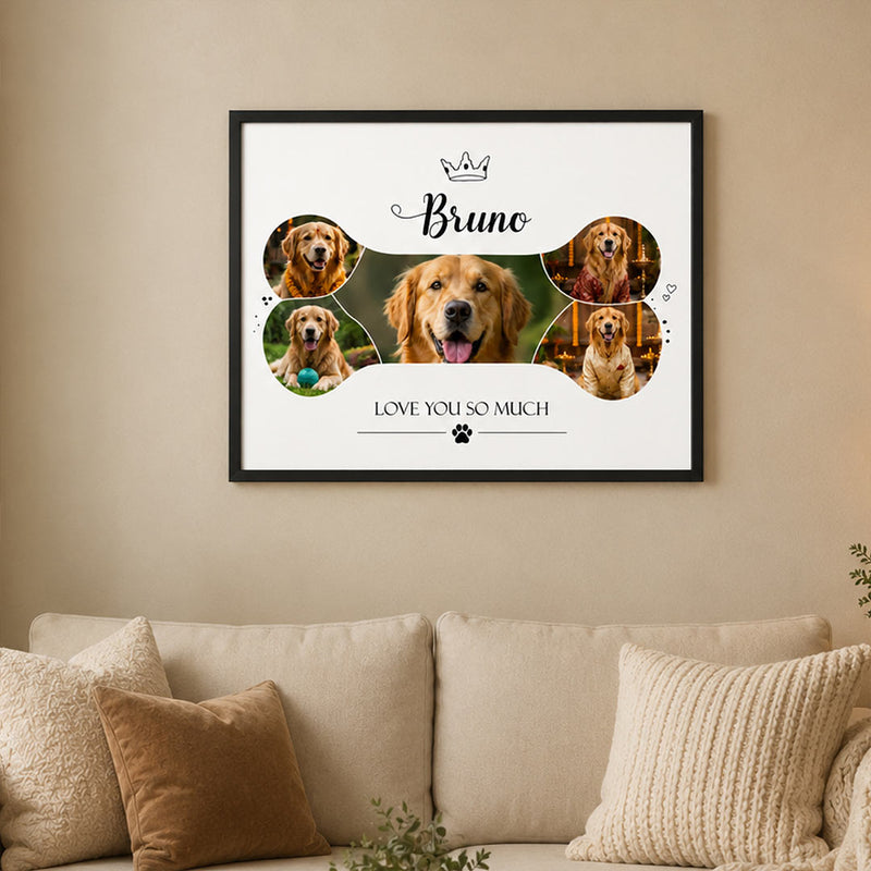 Personalized Pet Photo Collage Frame with Custom Pet Name | Emotional Dog Lover Gift for Pet Parents & Animal Lovers - Available in 8x12", 12x18", 18x24", 20x30" & 24x36" | Love Craft Gifts™