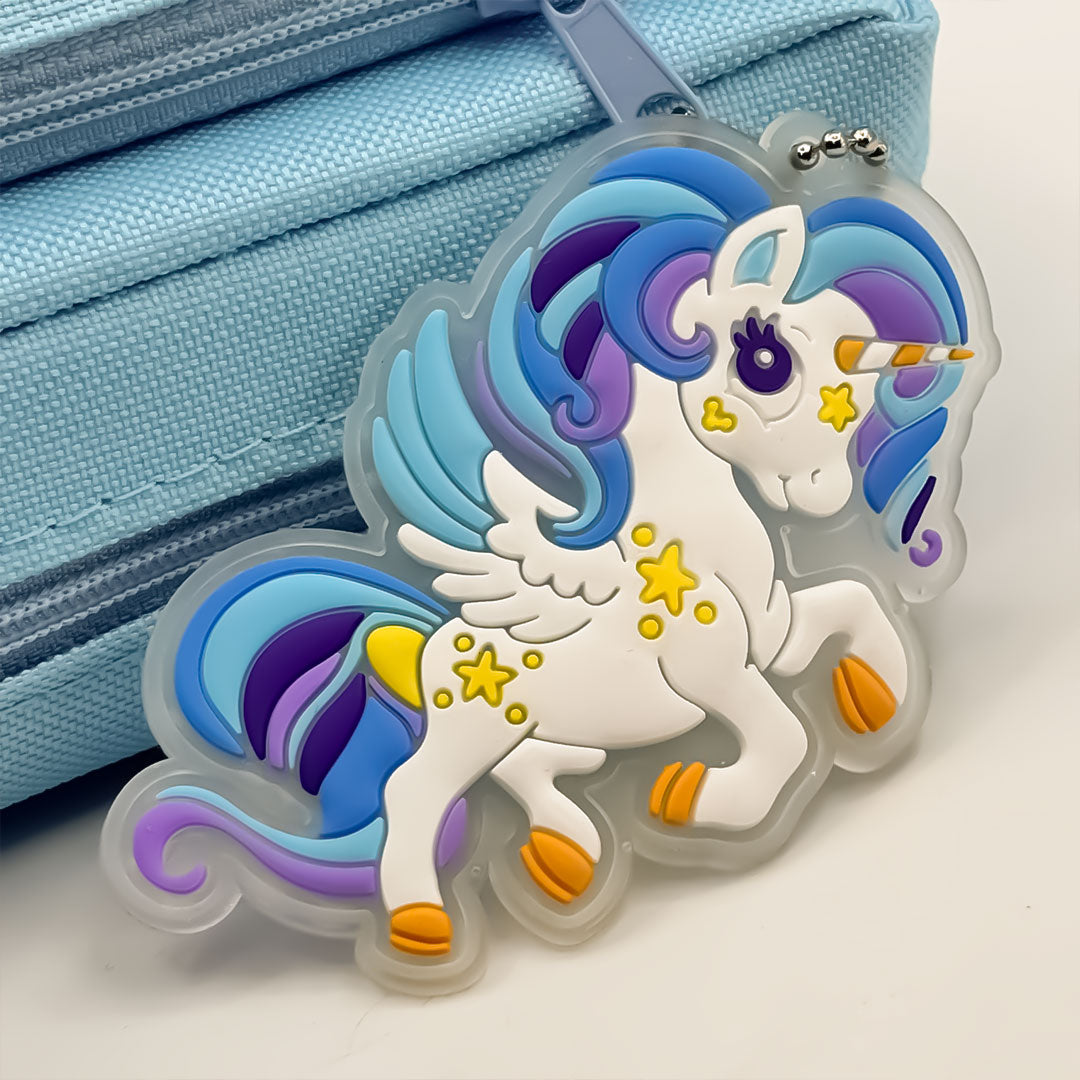 Personalized Unicorn & Solid Color Pencil Pouches – Pink & Blue | Love Craft Gifts