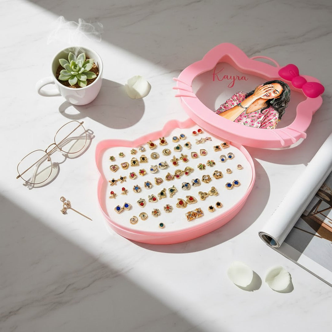 Personalized Kitty Ring Box with Name & Cartoon Illustration | Love Craft Gifts