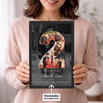 Personalized 2nd Anniversary Photo Collage Wall Frame | Romantic Couple Memory Gift with Custom Photos Available in 8x12" to 24x36" | Love Craft Gifts™