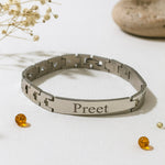 Silver Matte Personalized Name Bracelet for Men | Love Craft Gifts
