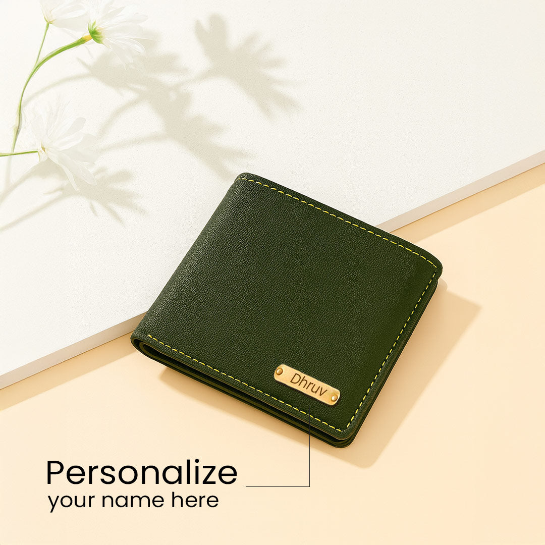 Personalized Leather Wallet with Name Plate | Love Craft Gifts